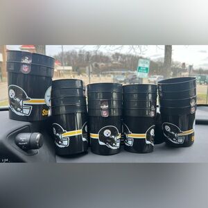 NFL Pittsburgh SteelersTeam Logo Black Cups Set NEW Set of  18 (9 packs of 2)